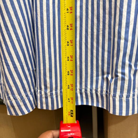 Loft MP Striped Tied Puff Sleeve Midi Dress Beach Nautical Spring Casual Party - Picture 11 of 13